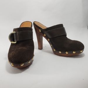 COPY - Brown Suede & Leather Mules by Michael Kor…